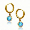 Lunar Hoop Earrings Gold Stainless Steel BLUE EAR-012-GB