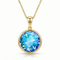 Eclipse Crystal Pendant Gold Stainless Steel BLUE NEC-003-GB