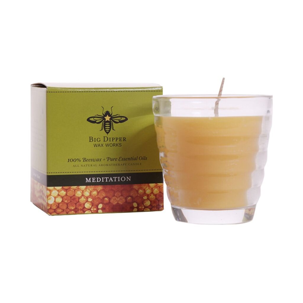 Beeswax Aromatherapy Glass Candle Meditation (Cedarwood + Balsam)