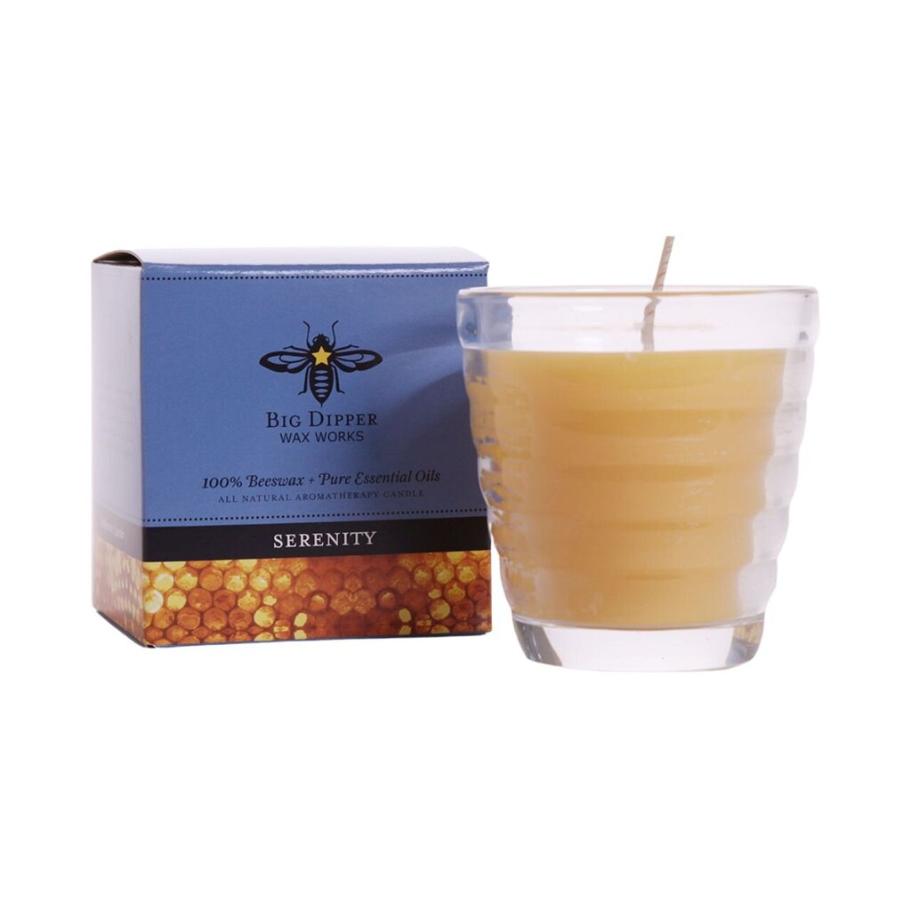 Beeswax Aromatherapy Glass Candle Serenity (Frankincense + Lavender)