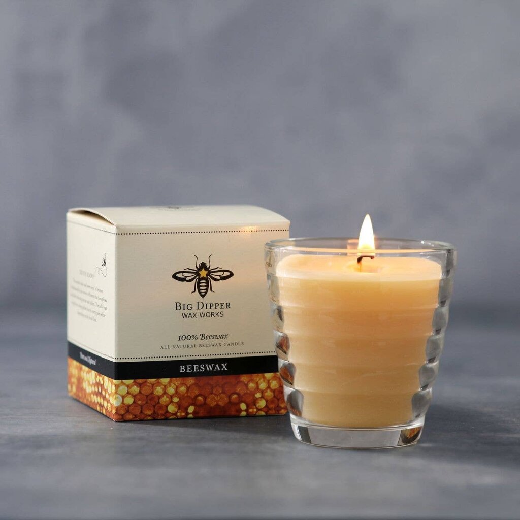 Beehive Glass Candle 100% Beeswax 4.2 oz