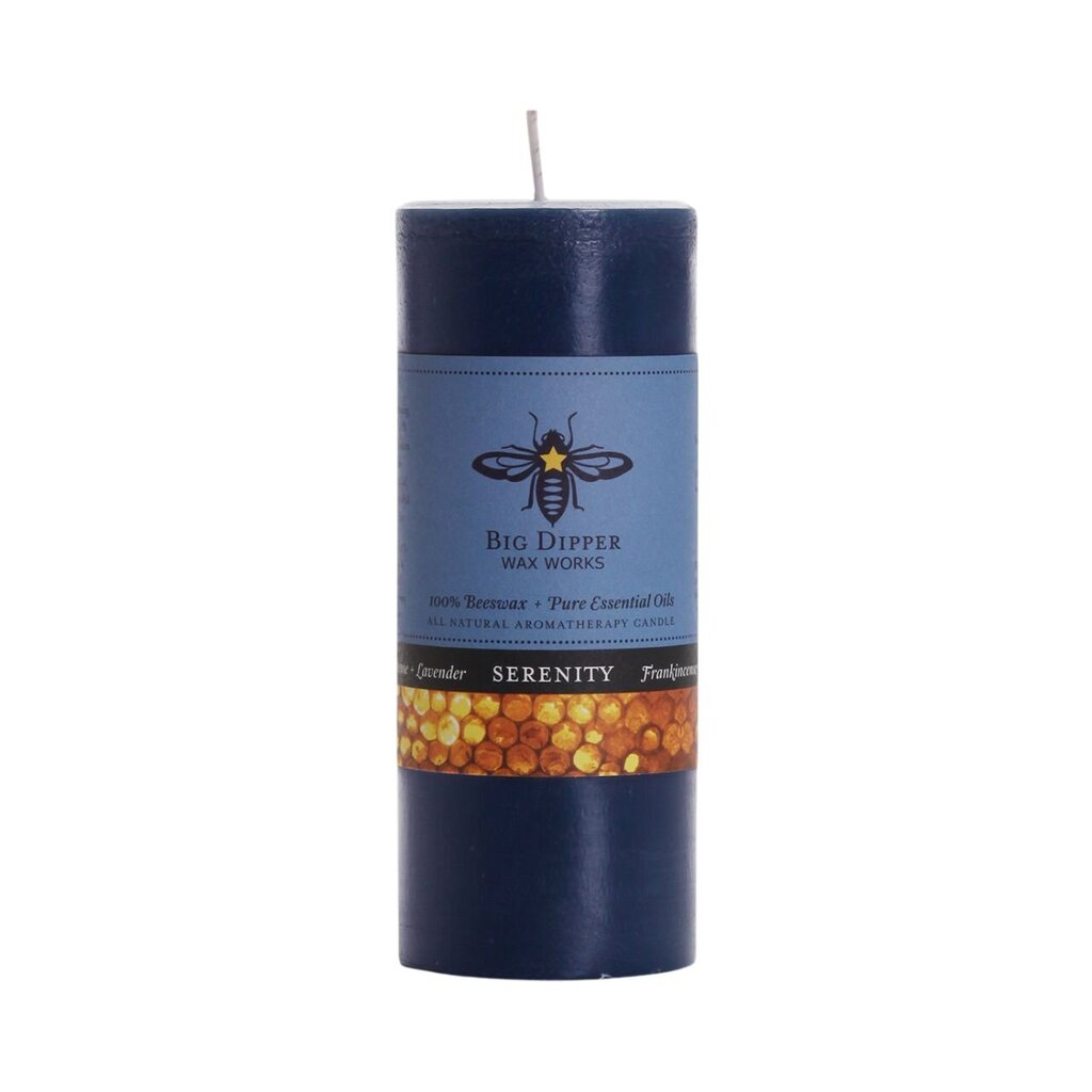 Beeswax Aromatherapy Pillar Candle 2X4.75 Serenity (Frankincense + Lavender)
