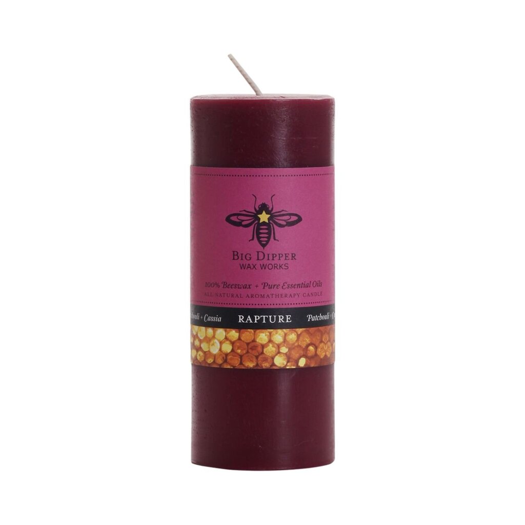 Beeswax Aromatherapy Pillar Candle 2X4.75 Rapture (Patchouli + Cassia)