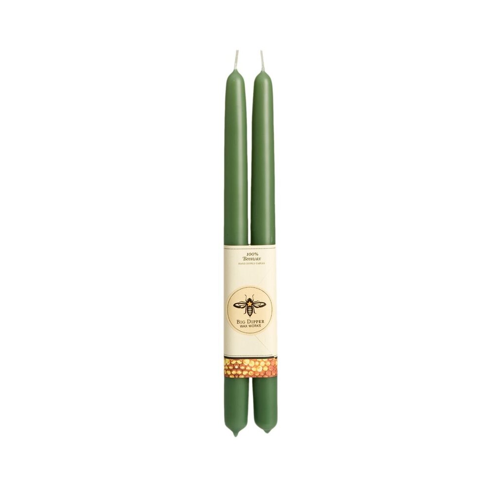 MOSS 12" 100% Beeswax Hand Dipped Taper Candle