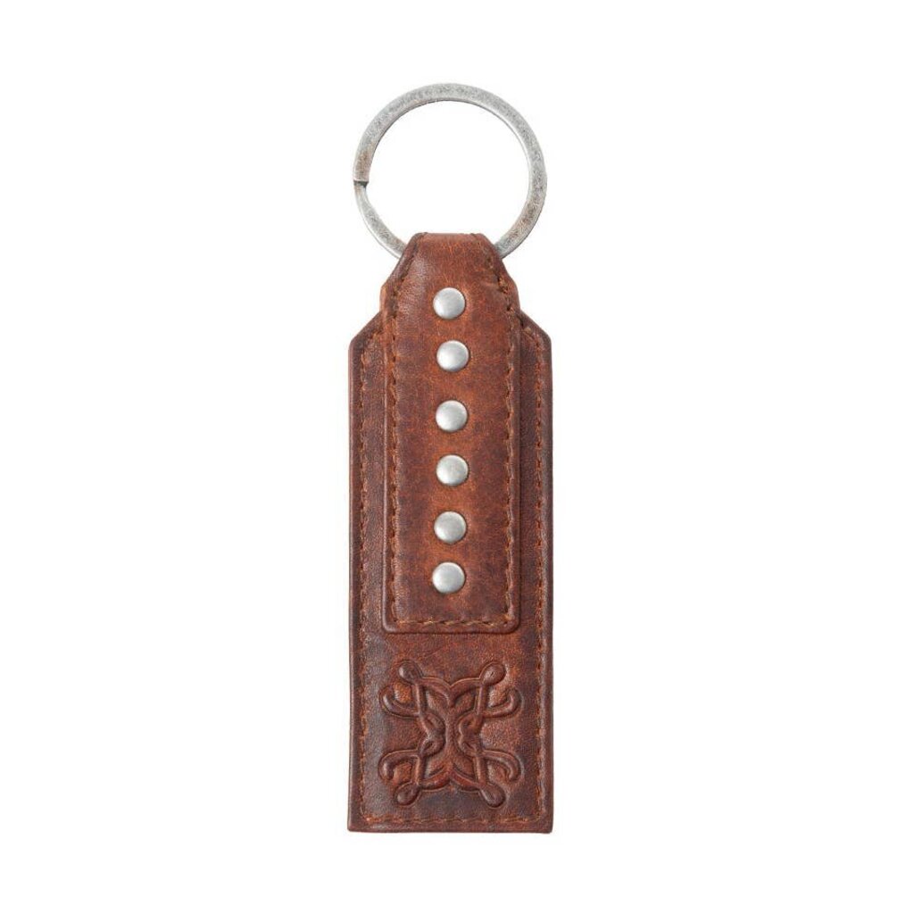 Zidana Highland Studded Veg Tanned Leather Myra Keyfob Crimson Dust S-13866