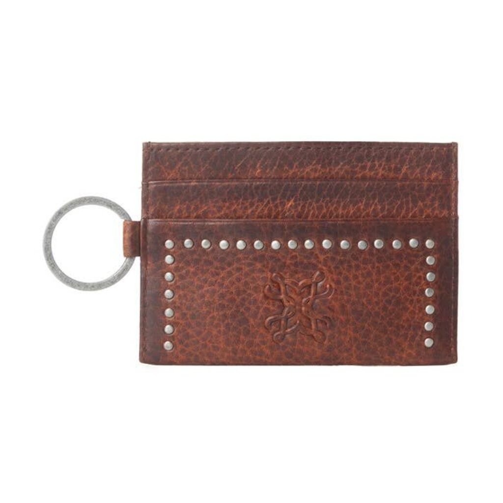 Zidana Steelhoof Studded Veg Tanned Leather Myra Wallet Dark Timber S-13857