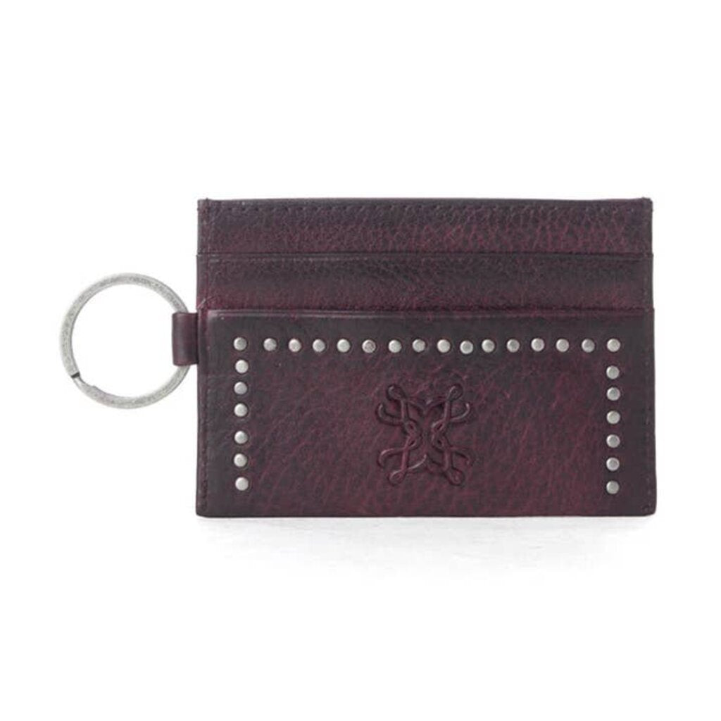 Zidana Steelhoof Studded Veg Tanned Leather Myra Wallet Sienna Plum S-13856