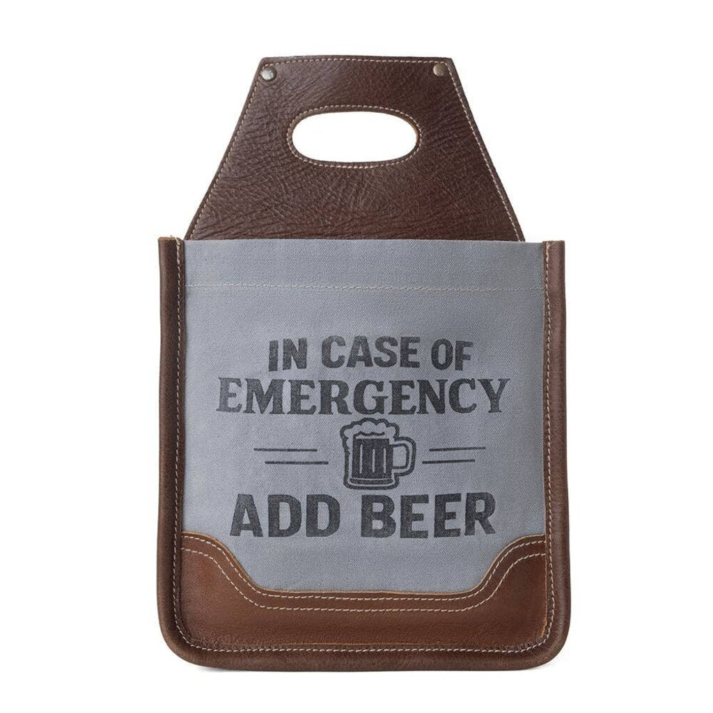 Barrelcut Leather + Canvas Beer Holder Cedar White S-14381