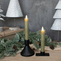 6.75" Moving Flame Green 6 Hr Taper Candle Set of 2 NY213012