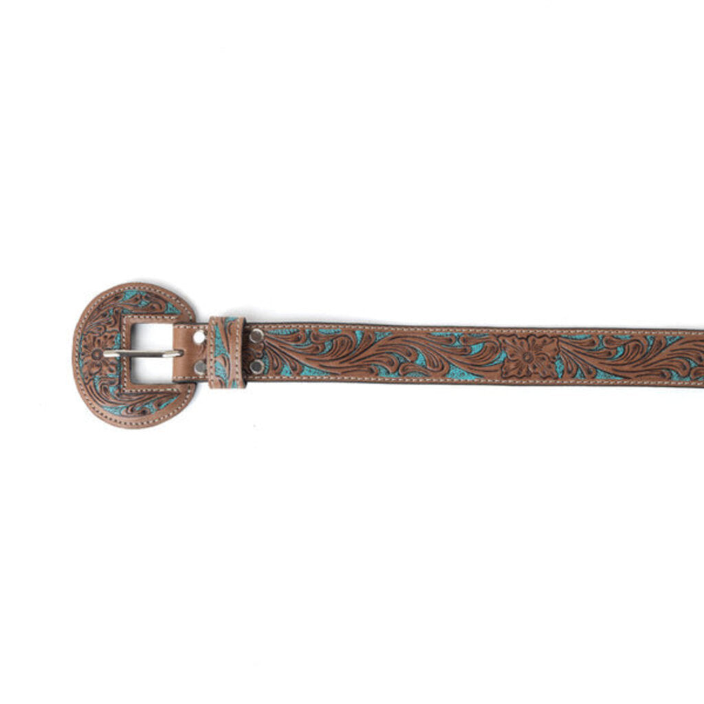 Western Wreath Leather Myra Belt Bronco Sky S-13360-L