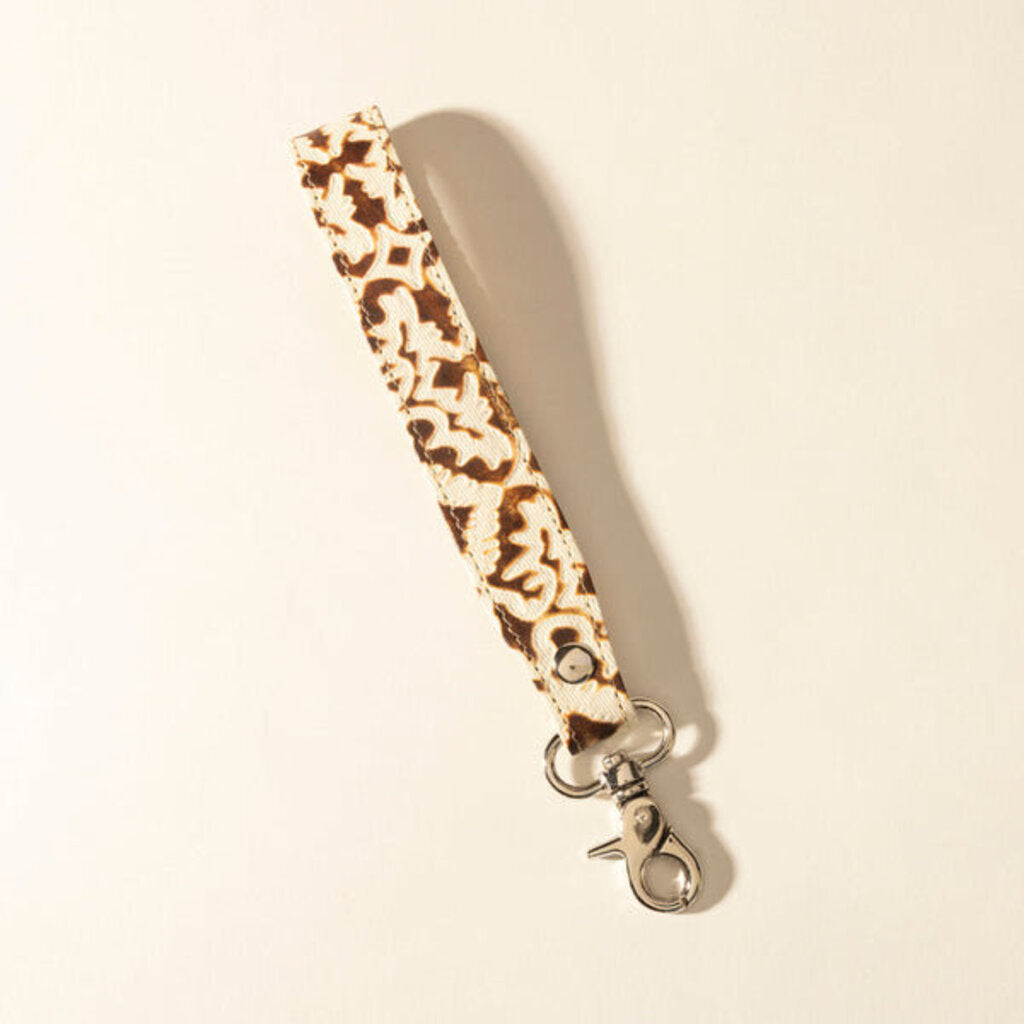Sierra Marble Leather Myra Keyfob Cream Tassle S-13811