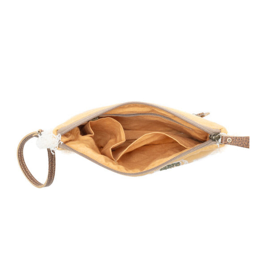 Amber Harvest Embroidered Myra Pouch Sunshine Tan S-12808