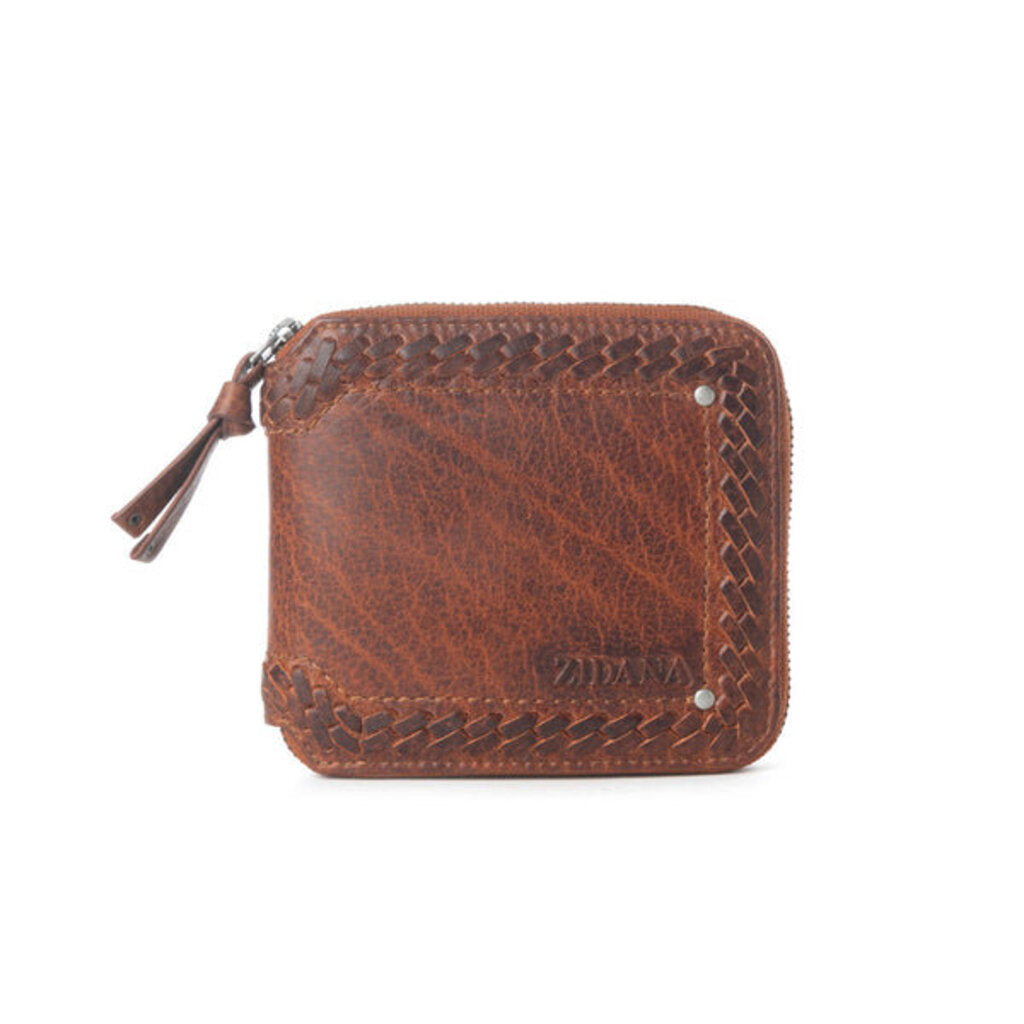 Zidana Dante Men's Veg Tanned Leather Wallet Copper S-13878
