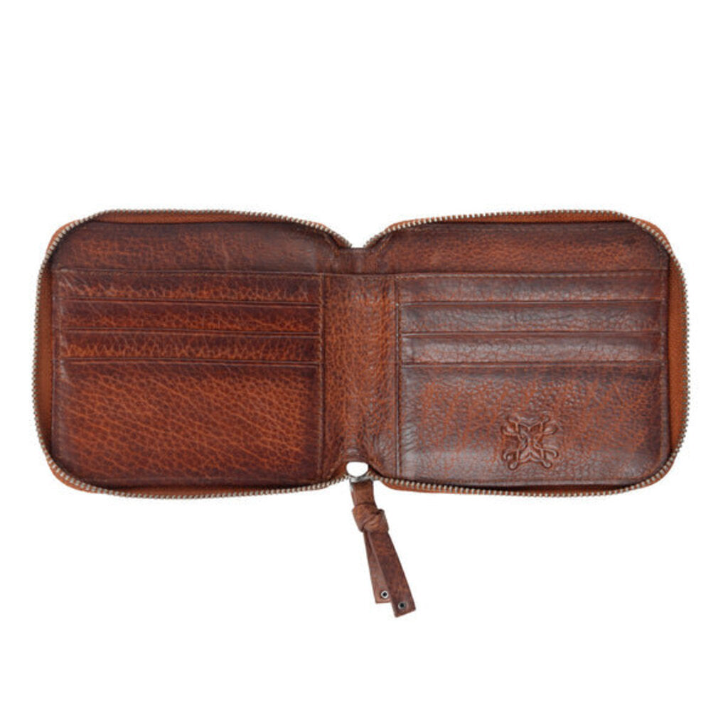 Zidana Dante Men's Veg Tanned Leather Wallet Copper S-13878