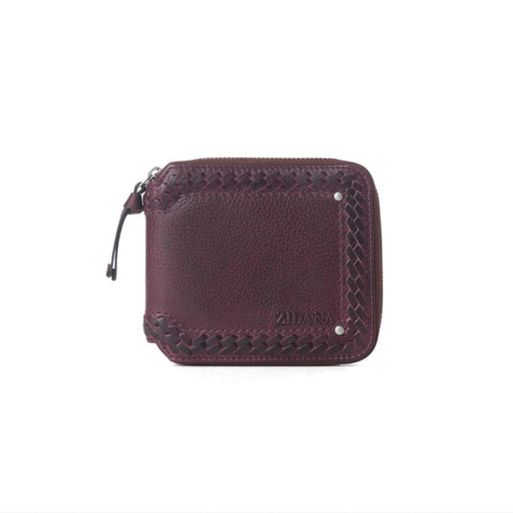 Zidana Dante Men's Veg Tanned Leather Wallet Plumwood S-13877