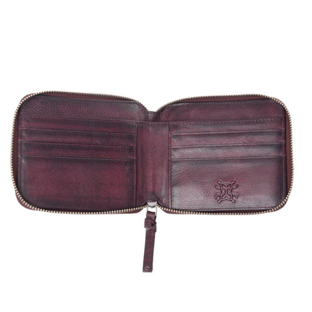 Zidana Dante Men's Veg Tanned Leather Wallet Plumwood S-13877