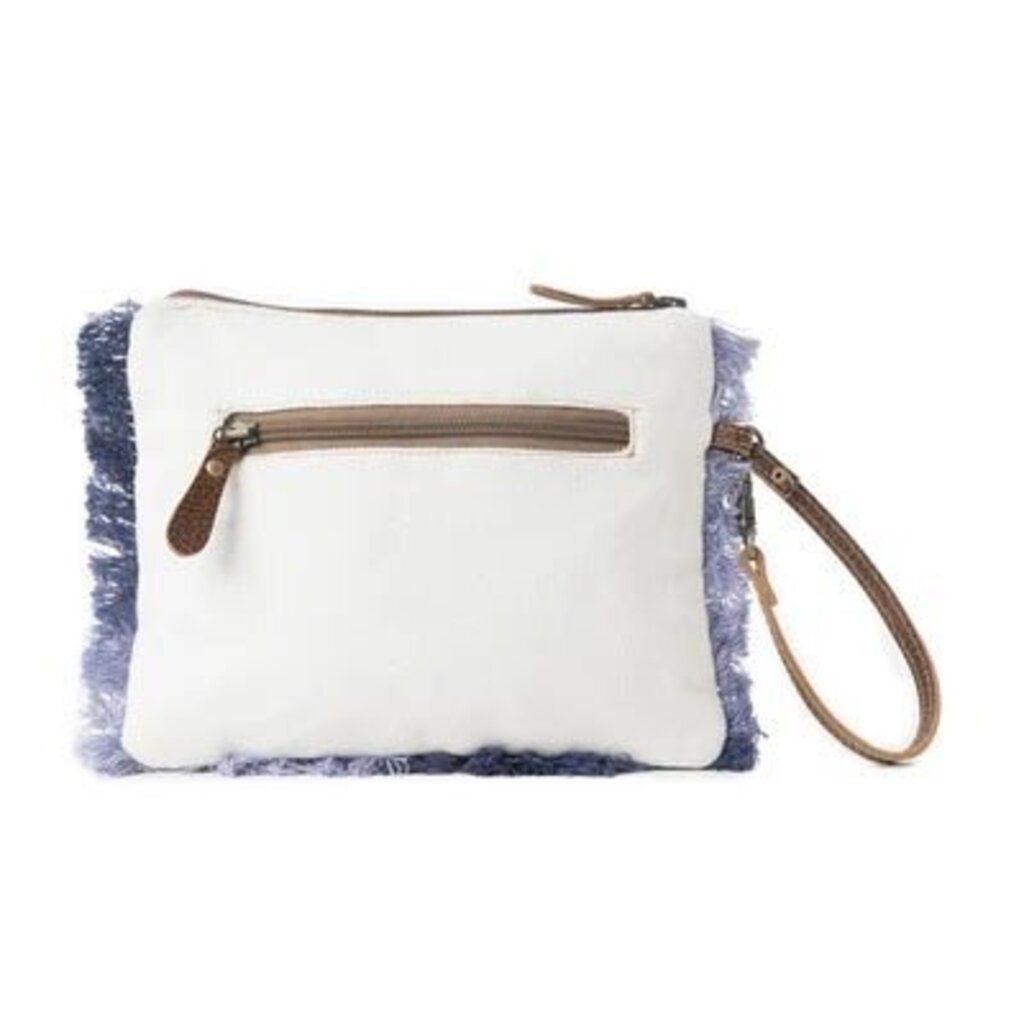 Mynora Sky Embroided Myra Pouch in Artisanal Blue S-12807