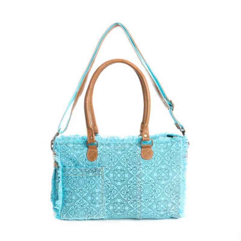 Triple Fork Ranch Myra Tote Bag In TURQUOISE S-9979