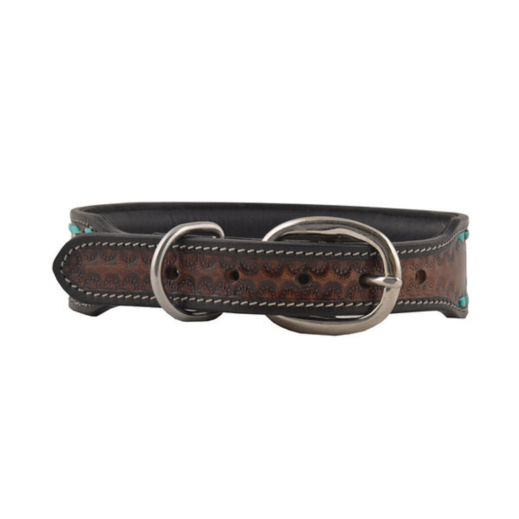 Scenic Hand Tooled Leather Dog Collar S-5757 SM