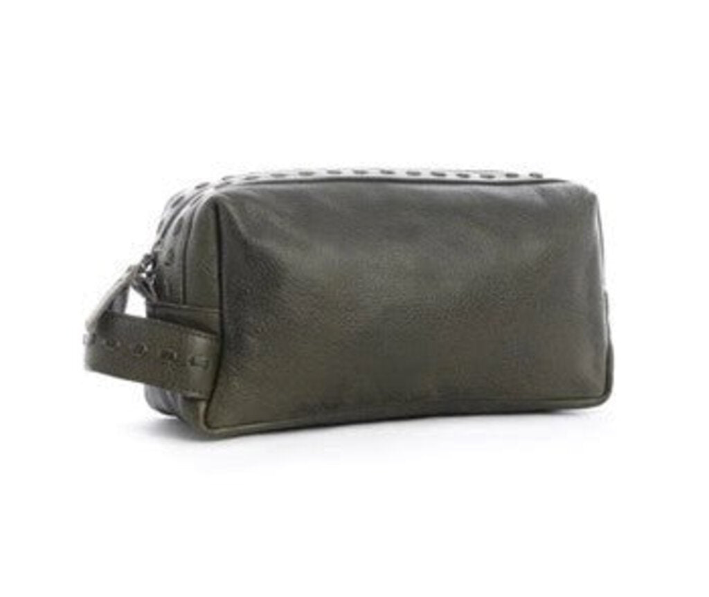 Roff Trail Leather Myra Toiletries Bag Moss Green S-10755
