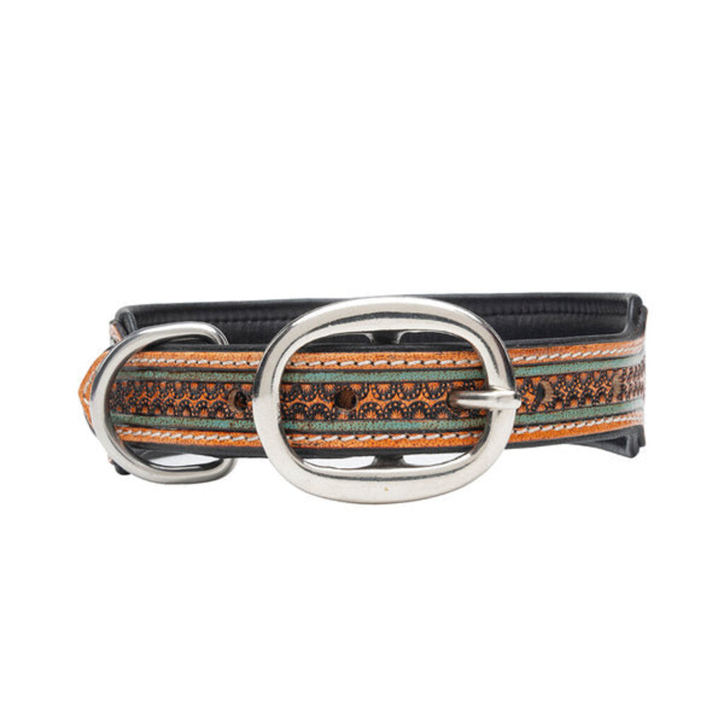 Trusted Amigo Hand Tooled Leather Dog Collar S-10200 SM