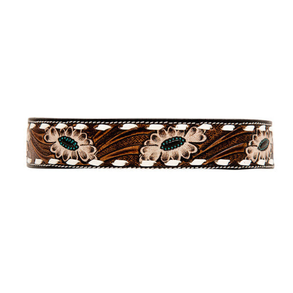 Hotshots Hand Tooled Leather Dog Collar S-6889 SM