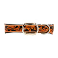 Zoomper Hand Tooled Leather Dog Collar S-6887 SM