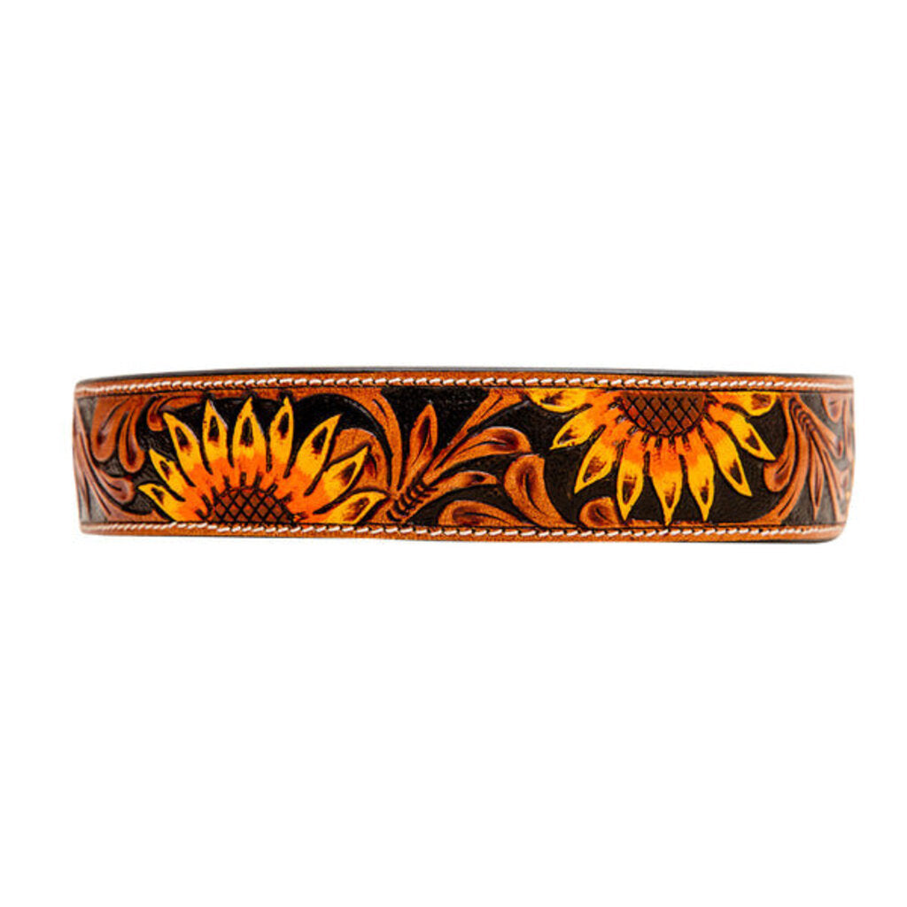 Zoomper Hand Tooled Leather Dog Collar S-6887 SM
