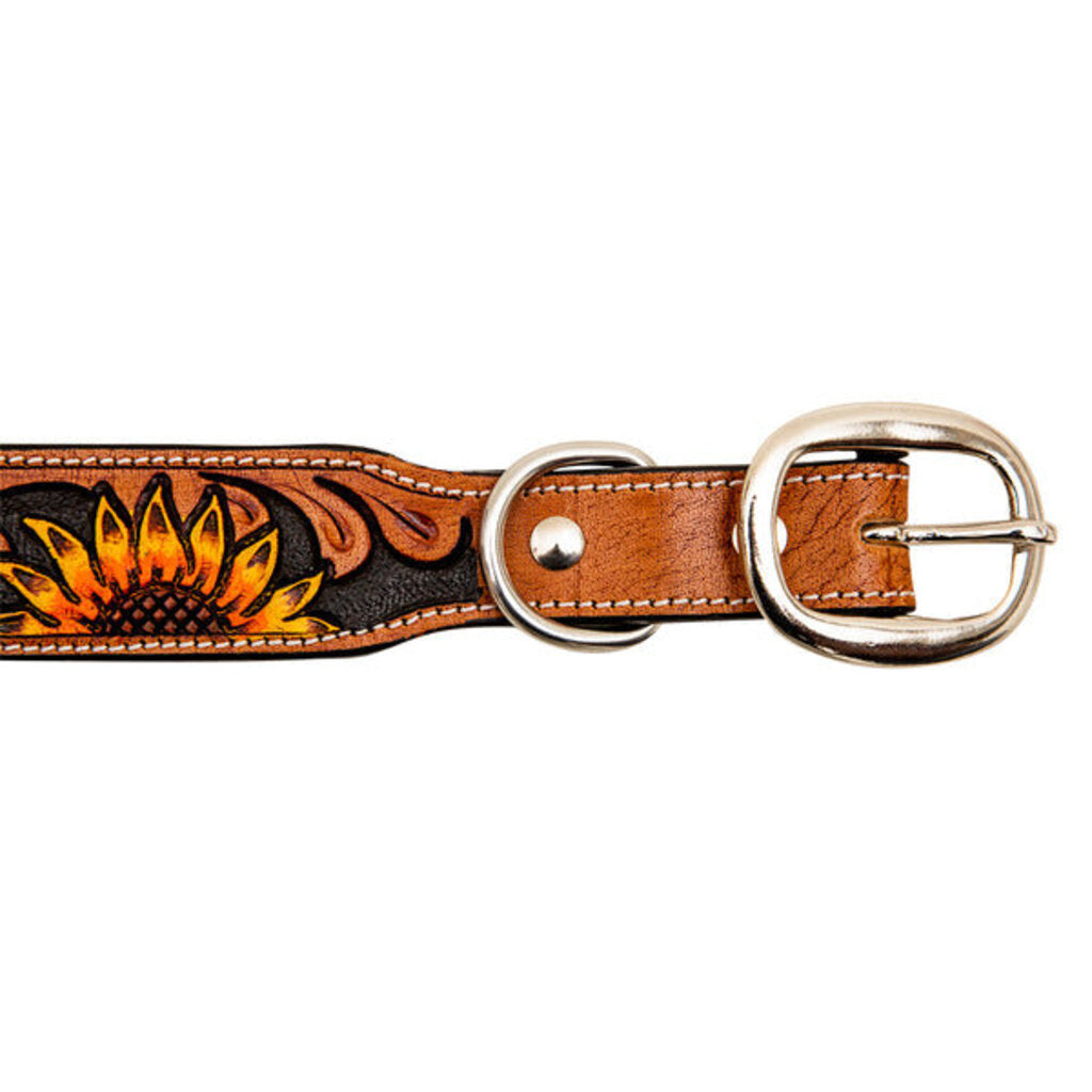 Zoomper Hand Tooled Leather Dog Collar S-6887 SM