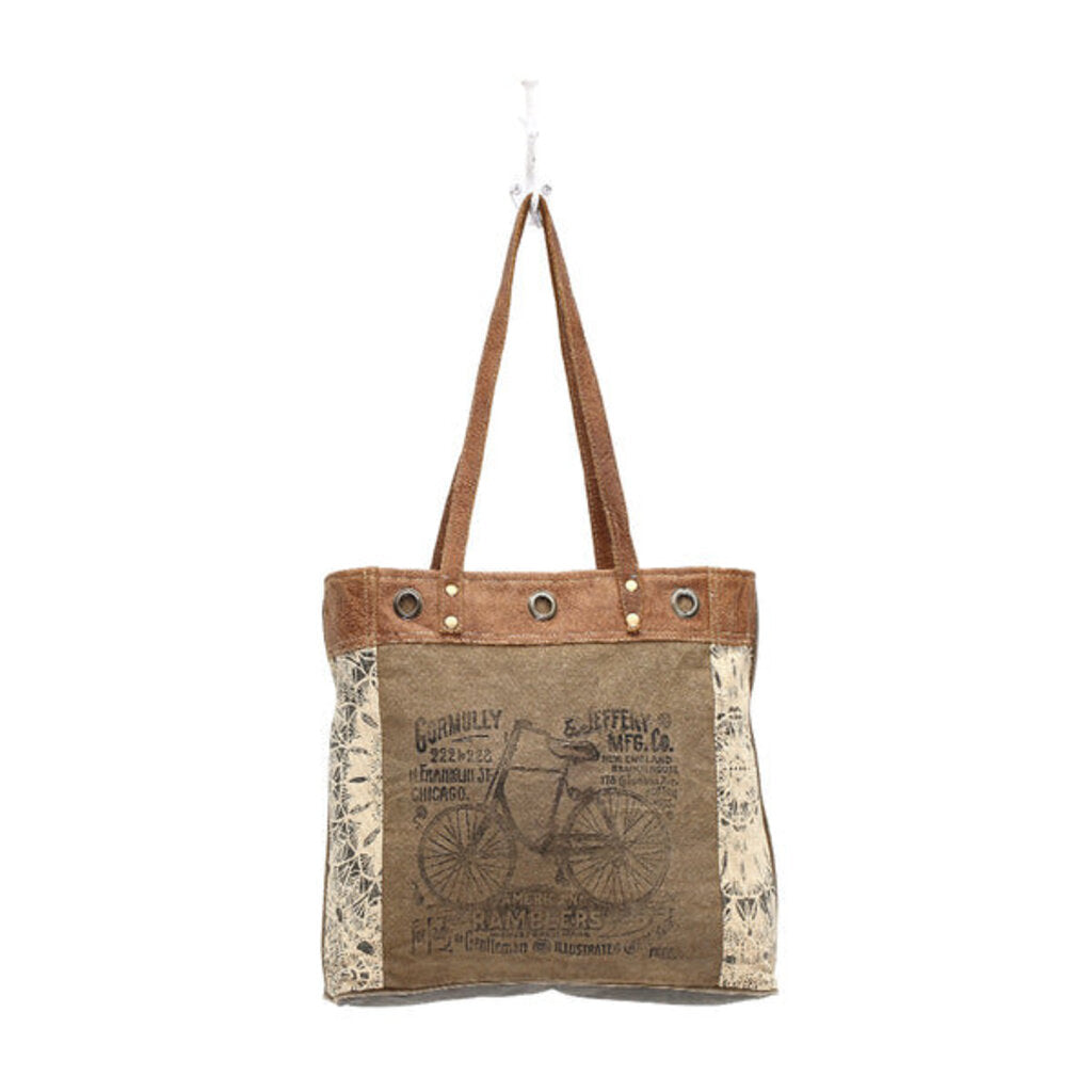 By-Cycle Print Canvas Tote Bag S-0935