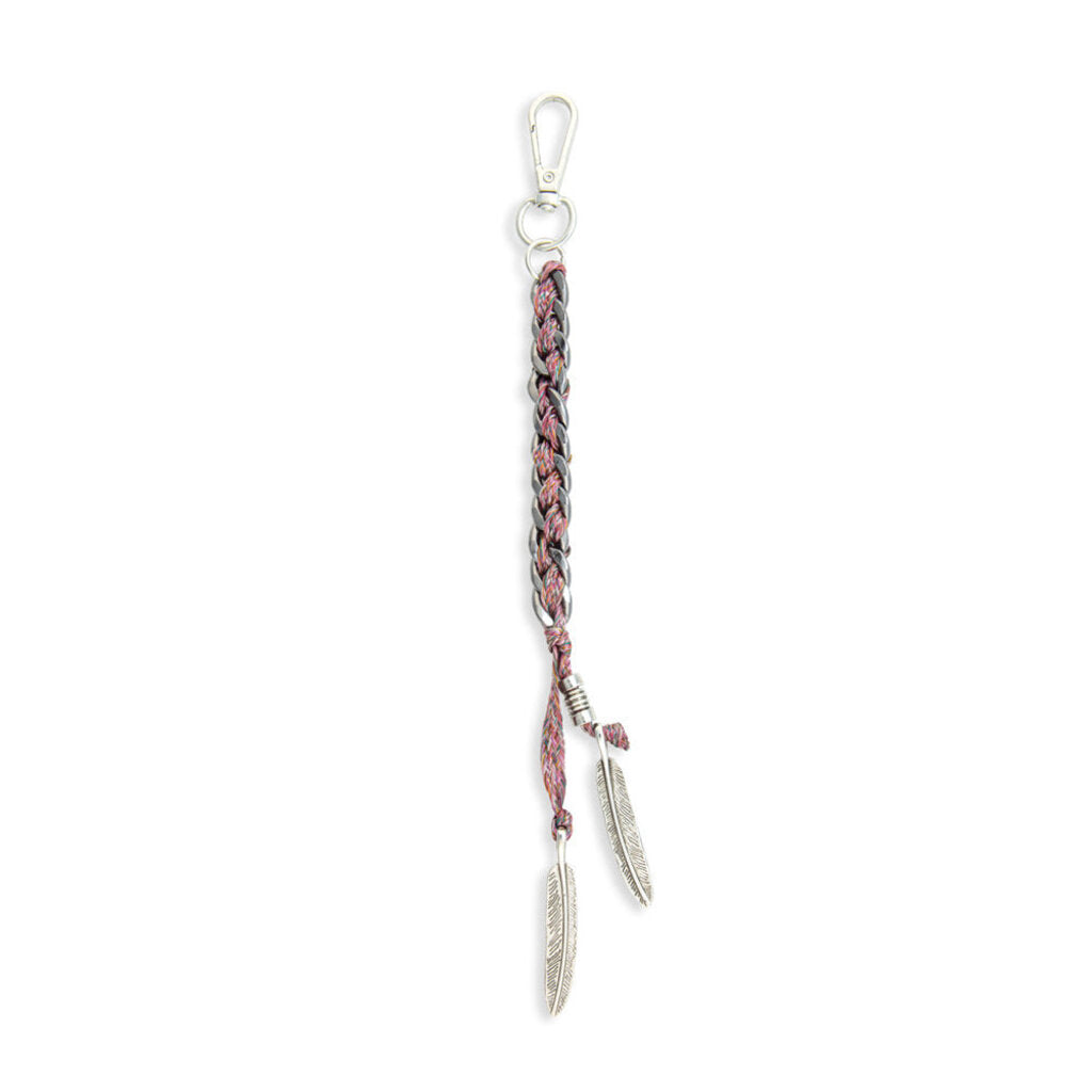 Trail Feather Braided Chain Key Fob Myra S-8235