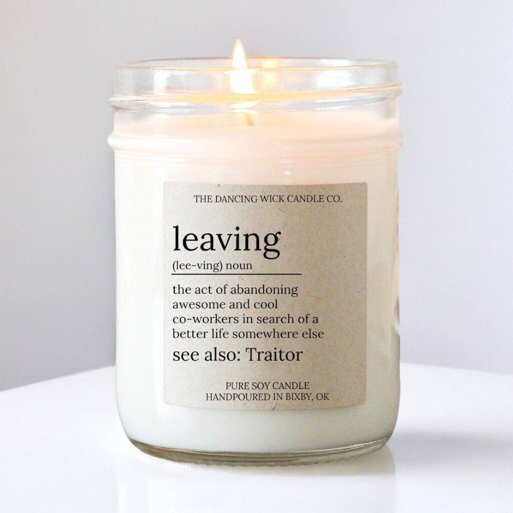 Coworker Leaving Vanilla Champagne Soy Candle 8 oz