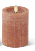 4.5" LIGHT BROWN Seaglass Wax Luminara Pillar Candle 18678A-BRLT-1