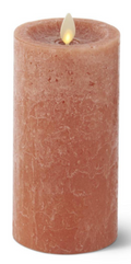 6.5" LIGHT BROWN Seaglass Wax Luminara Pillar Candle 18678A-BRLT-2
