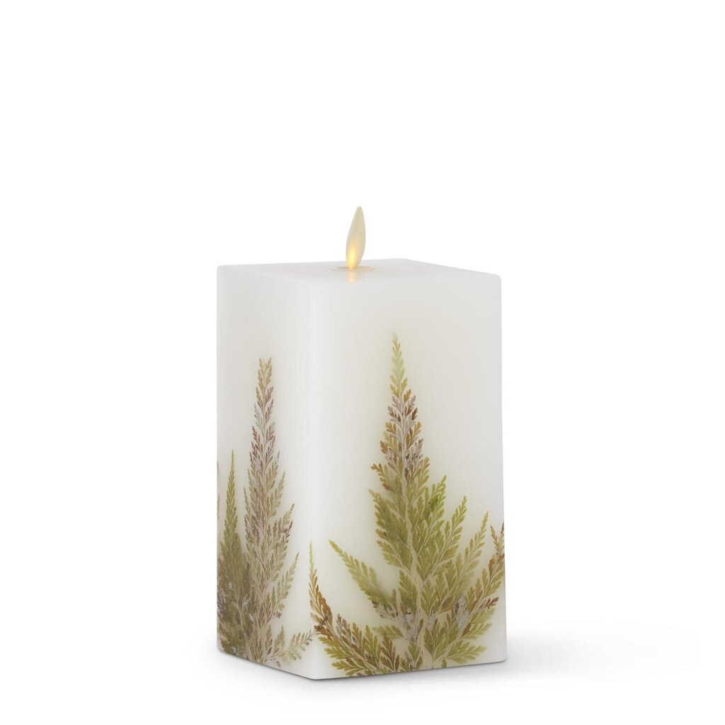 6.5" FERN White Wax LUMINARA Candle 18174A-3