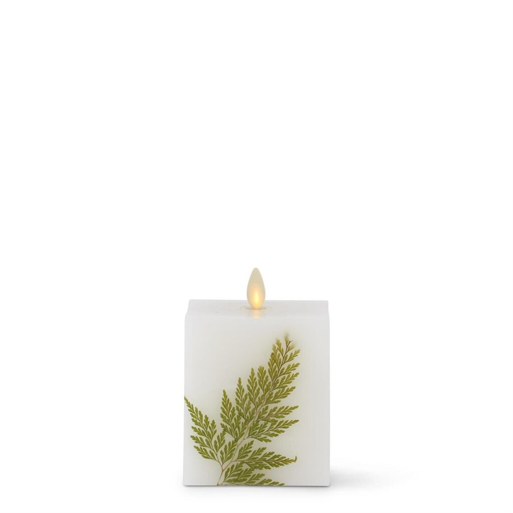 4.5" FERN White Wax LUMINARA Candle 18174A-FERN-1