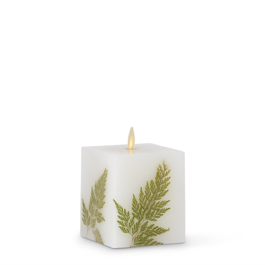 4.5" FERN White Wax LUMINARA Candle 18174A-FERN-1