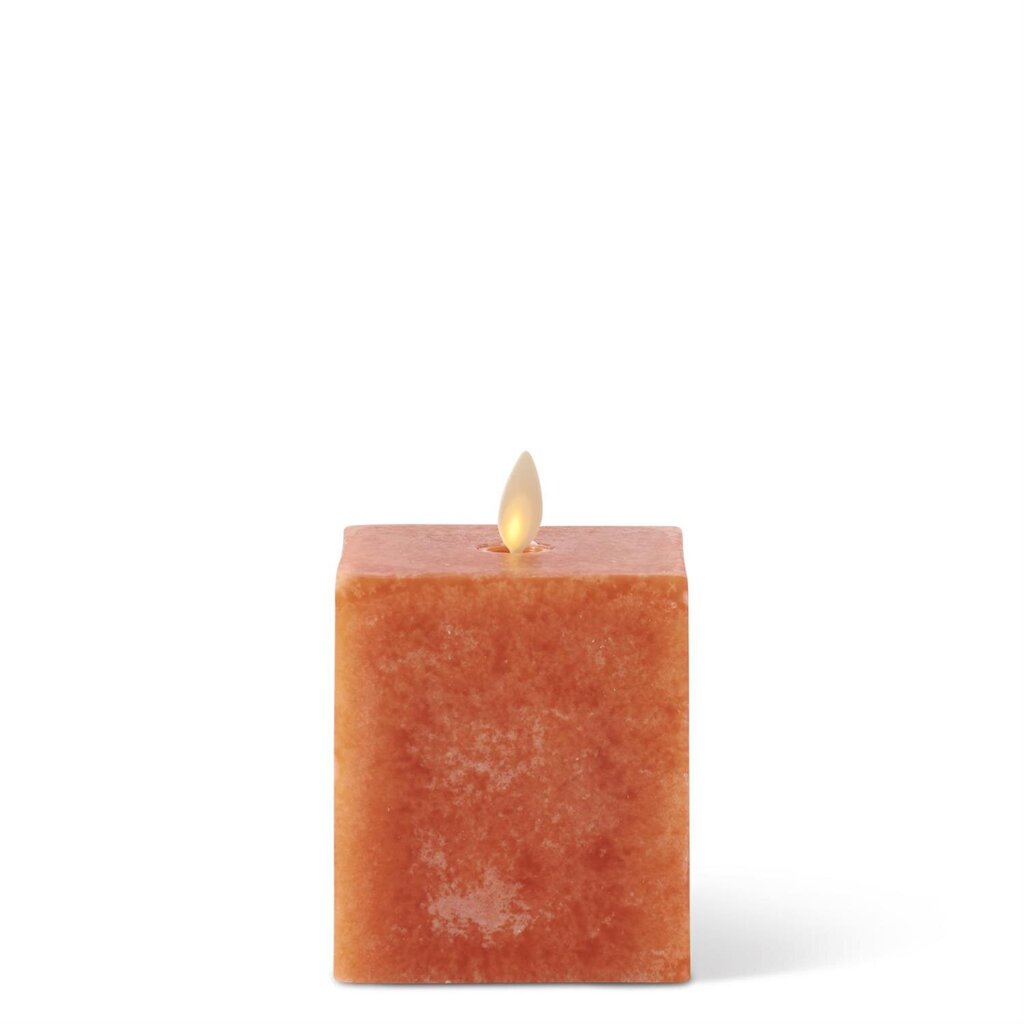 4.5" ORANGE Wax Square LUMINARA Candle 18174A-OR-1 SM